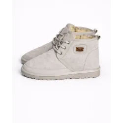 UGG Bağcıklı Süet Tüylü Bot Gri