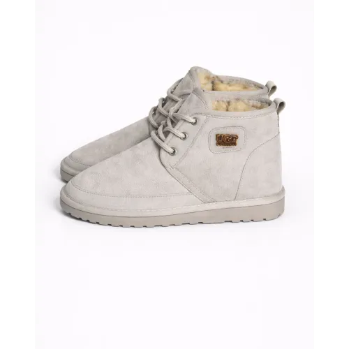 UGG Bağcıklı Süet Tüylü Bot Gri