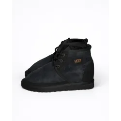 UGG Bağcıklı Süet Tüylü Bot Siyah
